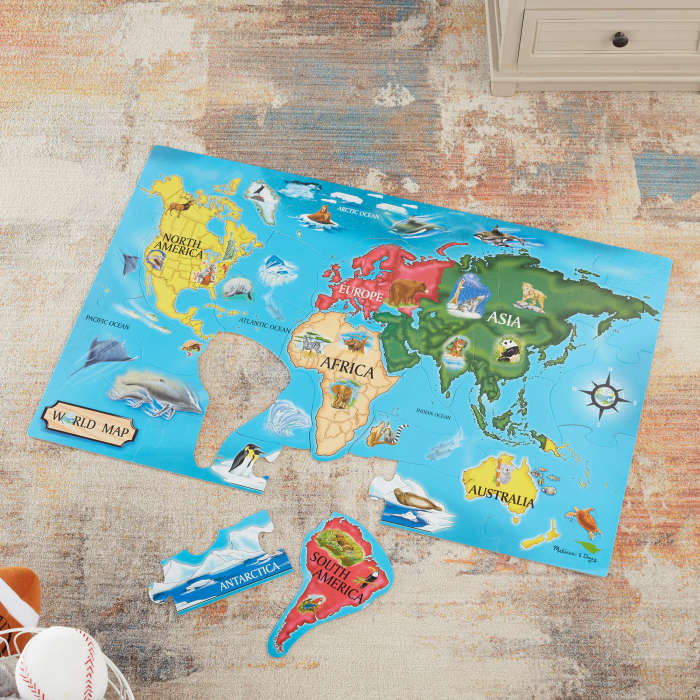 World Map Floor Puzzle - 33 Pieces