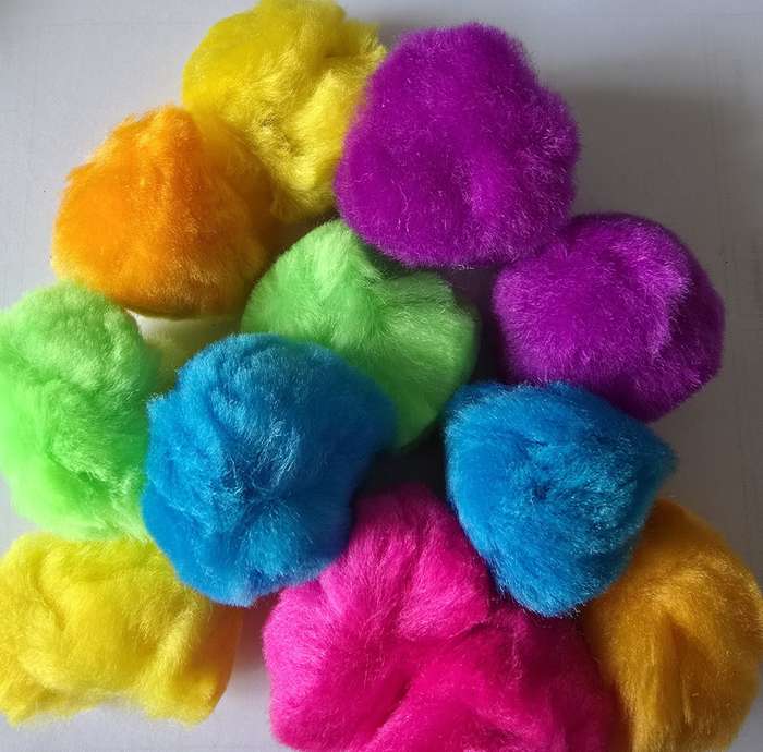 Jumbo Coloured Pom-Poms Bright