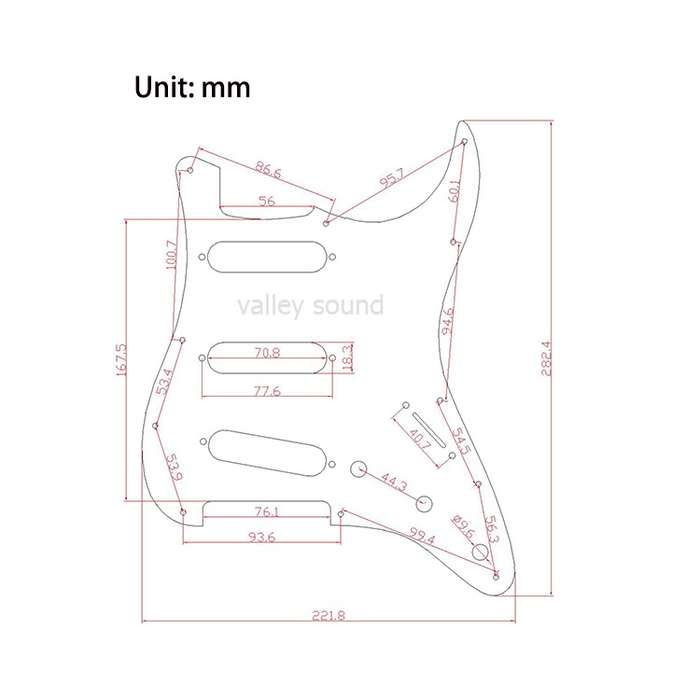S/S/S Brown Tortoise Shell 3ply Strat Style Pickguard
