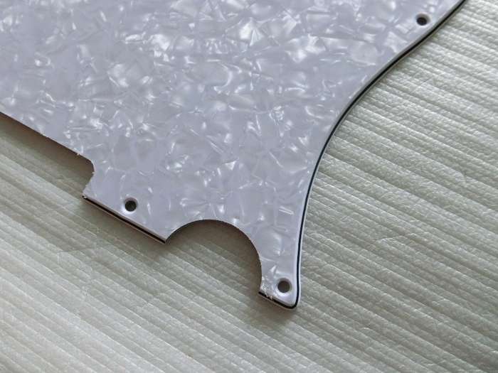 White Pearloid 3ply Standard Tele Style Pickguard