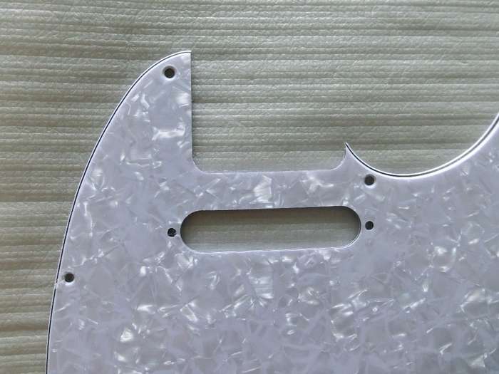 White Pearloid 3ply Standard Tele Style Pickguard