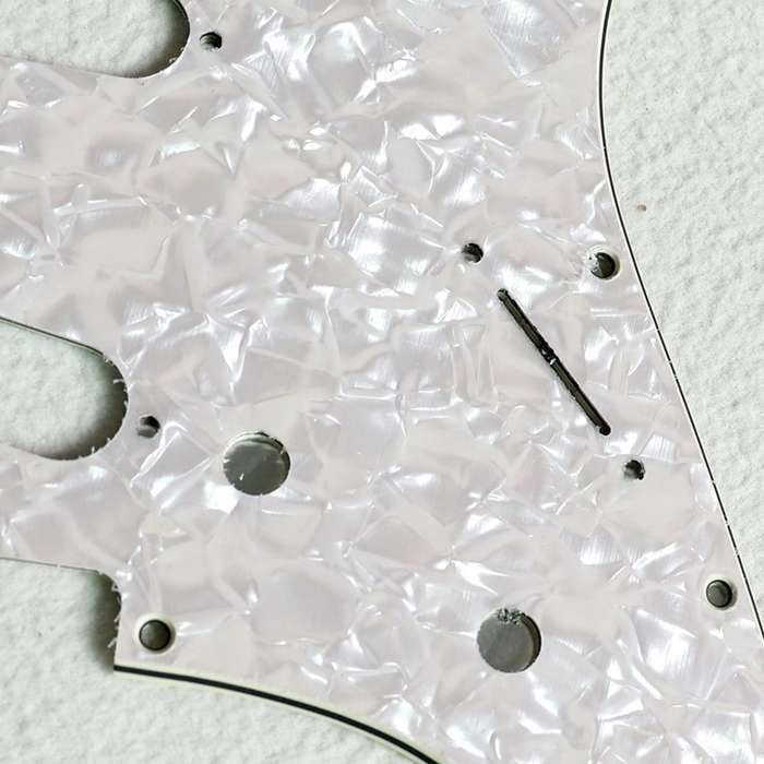 S/S/S Vintage White Pearloid 3ply Strat Style Pickguard