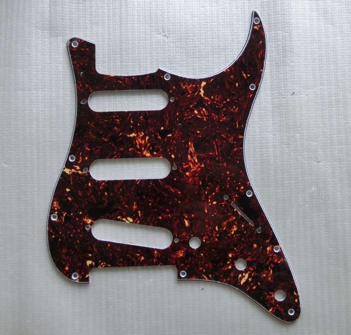 S/S/S Brown Tortoise Shell 3ply Strat Style Pickguard