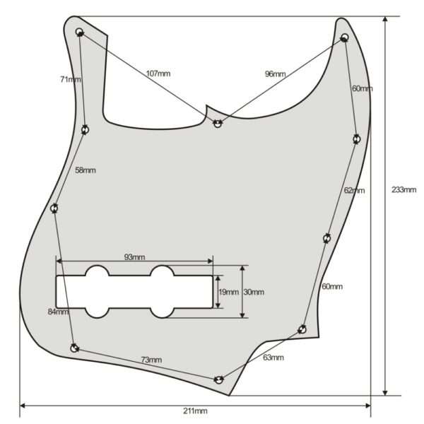 White Pearloid Jazz Bass Pickguard