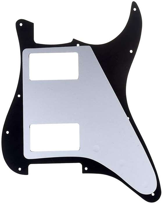 H/H Black 3ply Strat Style Pickguard (Left Hand)