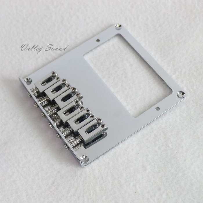 Humbucker rout Telecaster Guitar Bridge with 6 Saddles - Chrome