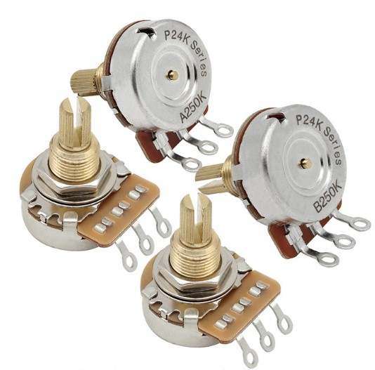 24k Series A250K 15mm Brass Shaft (split) Full Size Potentiometer