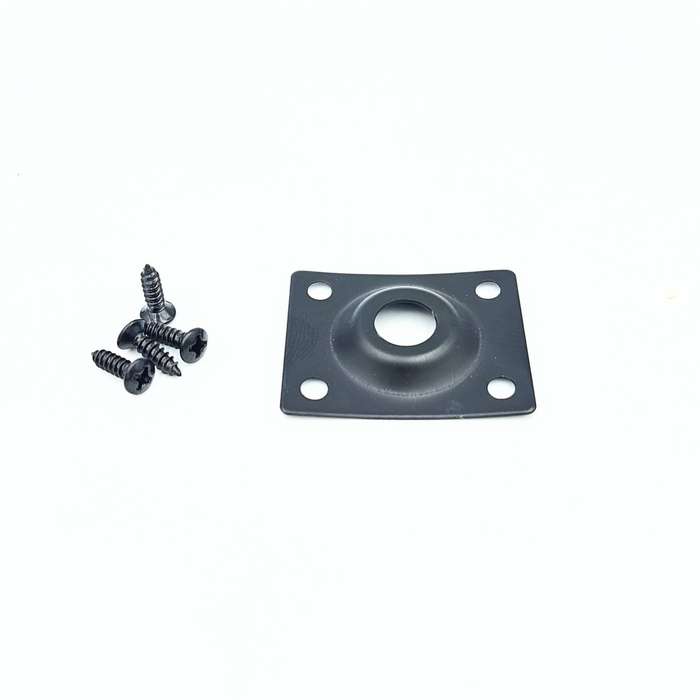 Curved Rectangle Metal Guitar Jack Plate - Matte Black