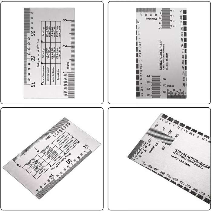 String Action Ruler for Stringed Instruments - Stainless Steel