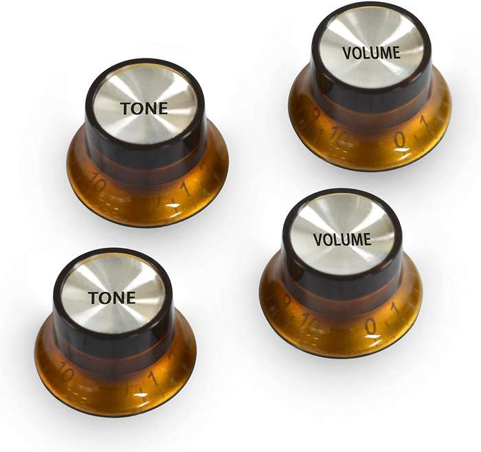 Brown Top Hat Gibson style replacement knob set - 2 Volume, 2 Tone