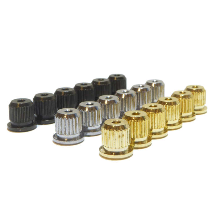 Black Guitar Back String Ferrules Set of 6