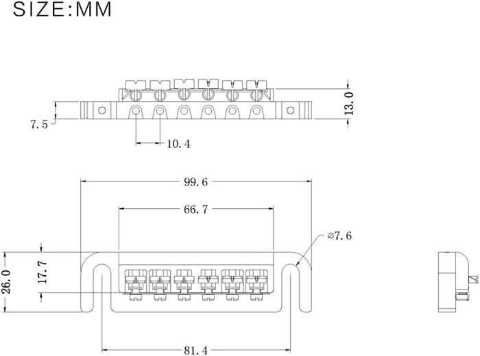 Wraparound Bridge with Intonatable Saddles