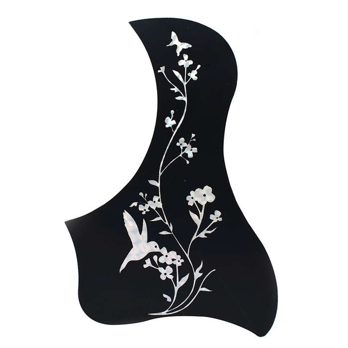 Acoustic Guitar Pickguard Silver Hummingbird Pattern