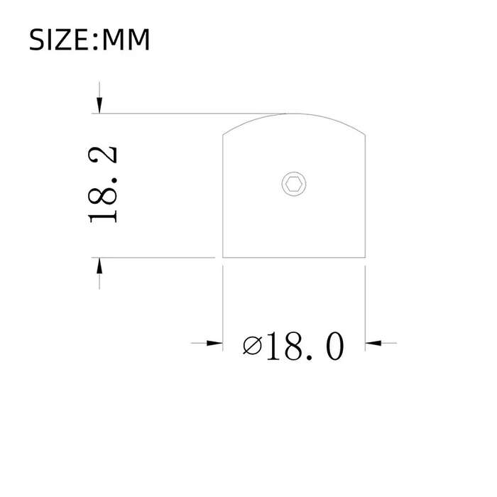 Metal Knob - Push On with Tightening Screw (18mm)