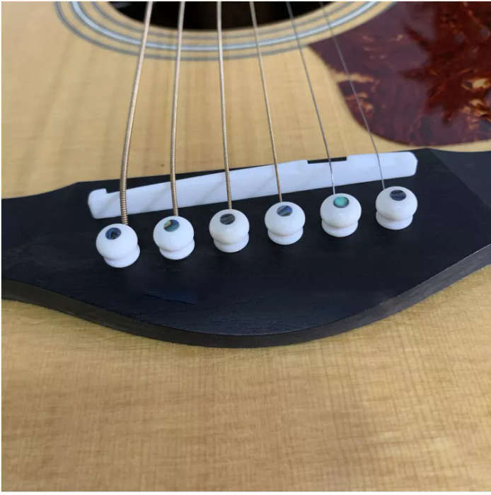 Ox Bone Bridge Pin with 3mm Abalone Shell Dot for Acoustic Guitars  (Single)