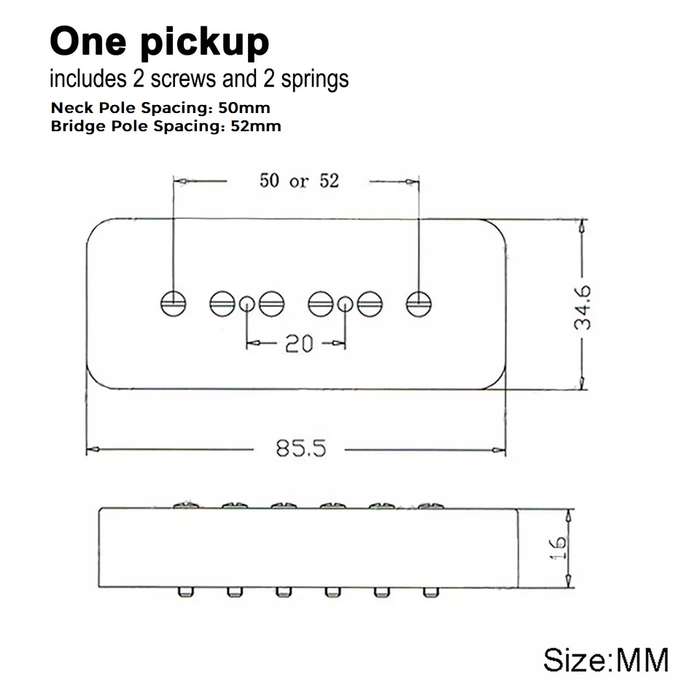 Karman Soapbar P90 AlNiCo 5 Guitar Pickup (Single)