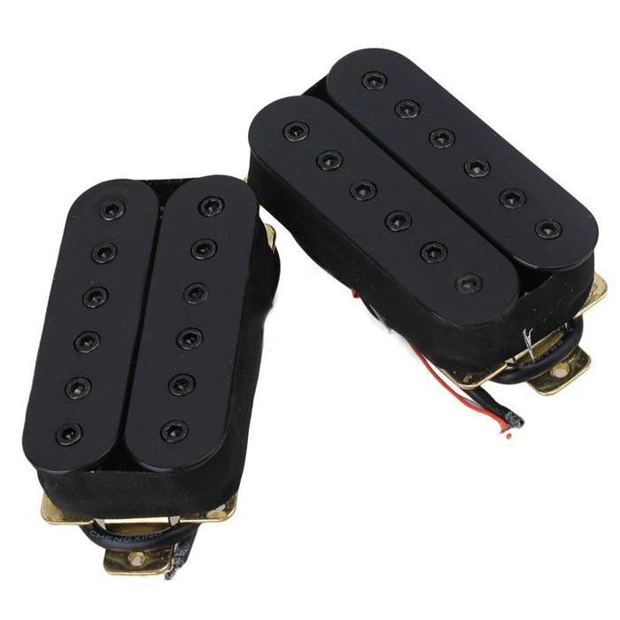 Black Karman AlNiCo 5 Humbucker Guitar Pickup With Adjustable Hex Screws (Neck)