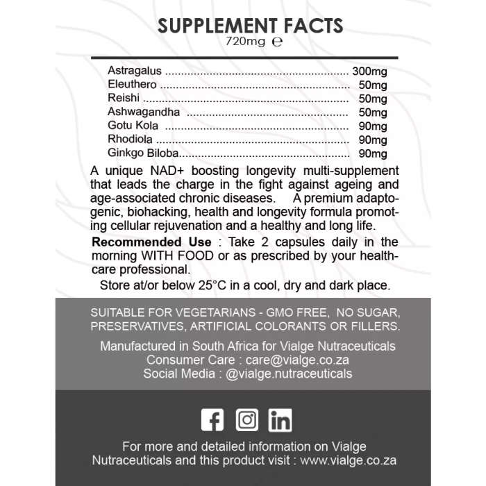 Life Force, 720mg - Natural NAD+ Boosting Longevity Supplement (60's)