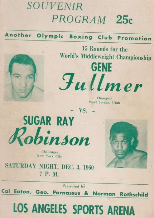 Boxing Gene Fullmer (USA) vs Sugar Ray Robinson (USA) Vintage Sports Archives