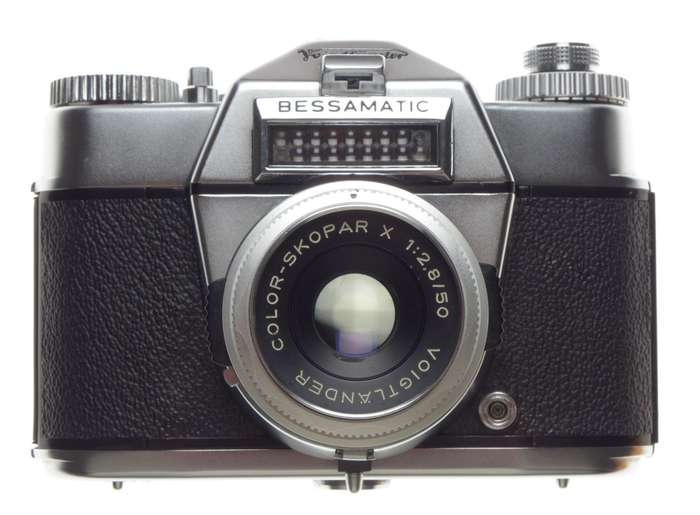 Voigtlander Bessamatic 35mm Vintage SLR film camera Color-Skopar X 2.8/50mm case box mint