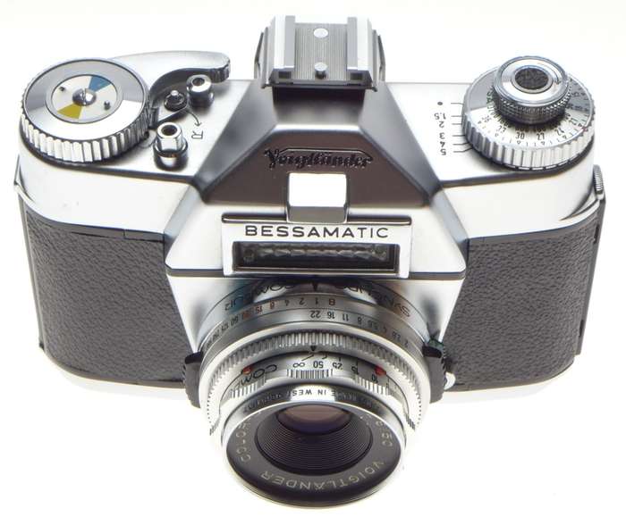 Voigtlander Bessamatic 35mm Vintage SLR film camera Color-Skopar X 2.8/50mm case box mint