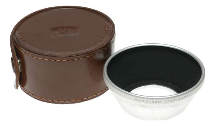 Zeiss Ikon Stuttgart Alu Thread Mount Lens Shade Hood in Leather Keeper
