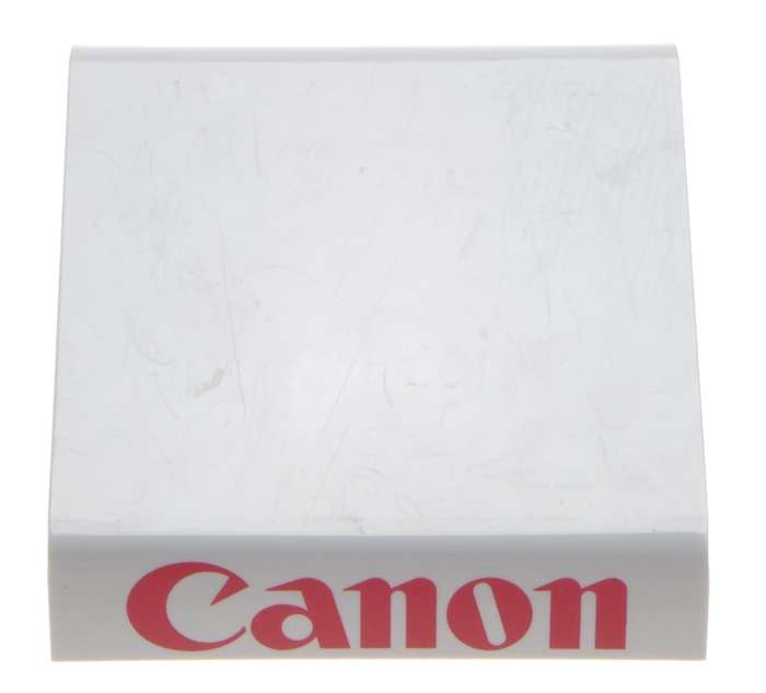 Canon shop display stand for camera white with the red Canon logo fits your camera