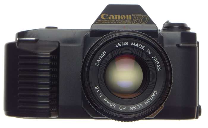 CANON T50 multi program AE FD 1.8/50mm lens Dual metering system vintage 35mm film camera MINT