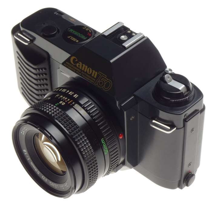 CANON T50 multi program AE FD 1.8/50mm lens Dual metering system vintage 35mm film camera MINT