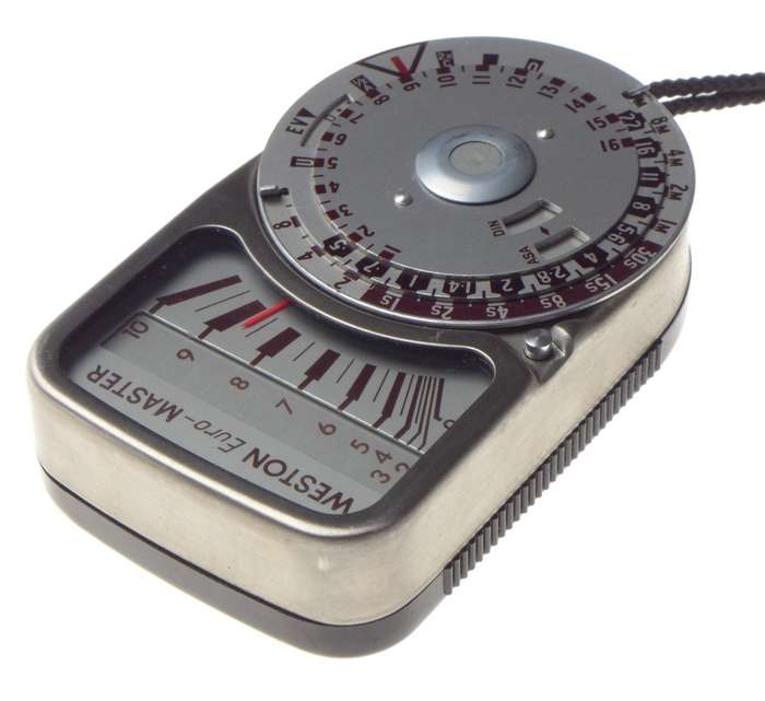 WESTON euro MASTER Chrome stainless steel light exposure meter with neck strap