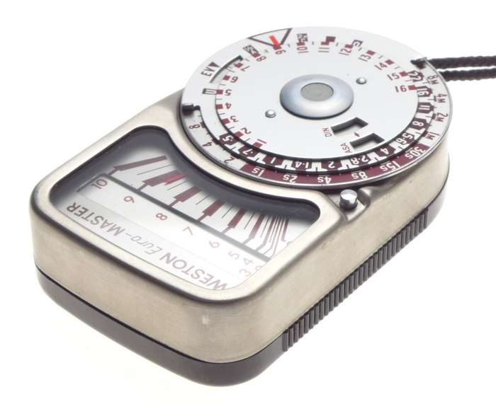 WESTON euro MASTER Chrome stainless steel light exposure meter with neck strap