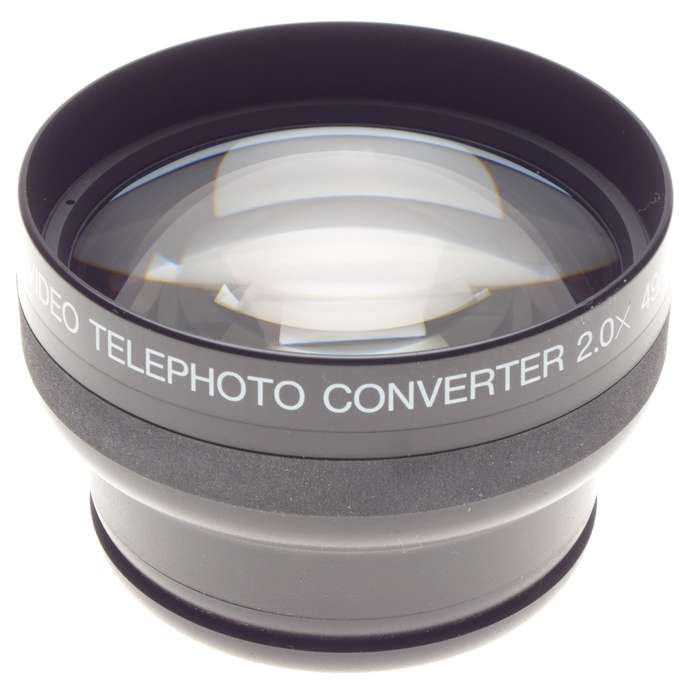 Hi Tech AF video Telephoto Converter 2x 49mm screw MPL caps clean
