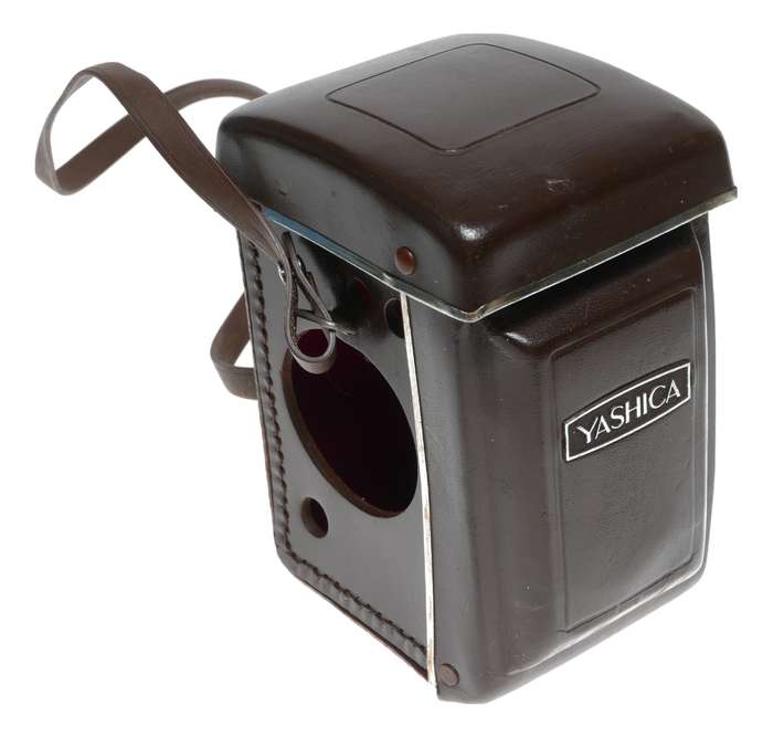 Yashica TLR Brown camera case original with strap used