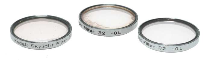 Kodak Retina Camera Skylight Filters 32-0L Thread Mount Shade Hood in Keeper