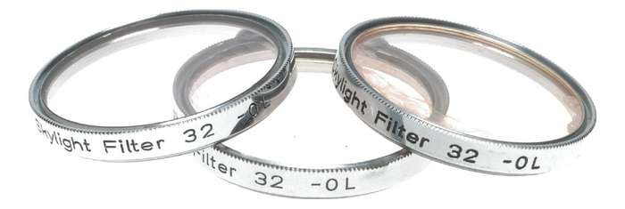 Kodak Retina Camera Skylight Filters 32-0L Thread Mount Shade Hood in Keeper