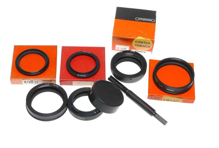 Contax Yashica Konica x48 x49 x55 Camera Lens Novoflex Adapters Rings