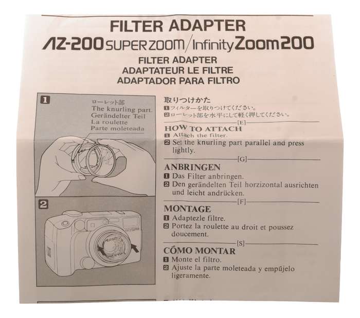 Olympus Infinity Super Zoom 200 Camera Lens Filter Adapter in Box