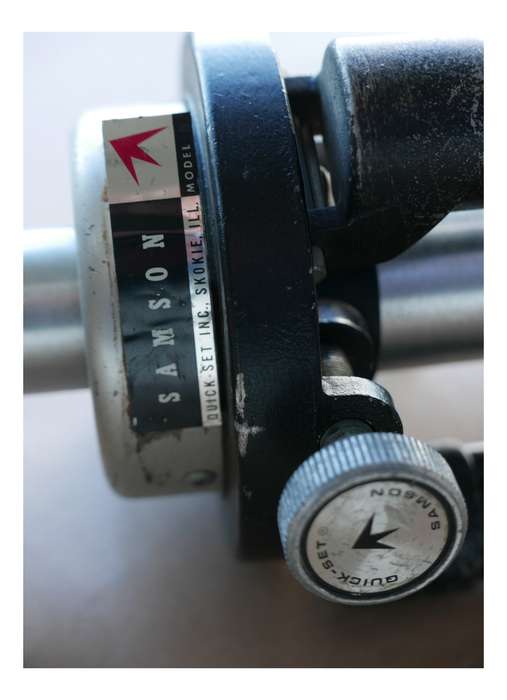 Samson vintage sturdy camera tripod with pan handle used