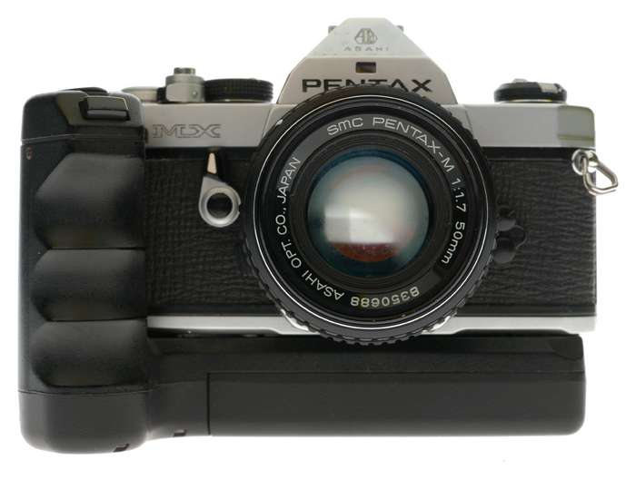 Pentax MX camera 35mm film grip motor SMC pentax-M 1.7/50mm Asahi - Pentax