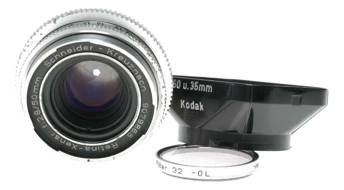 Schneider Retina Xenar f:2.8/50mm Kodak Film Camera Lens with Hood