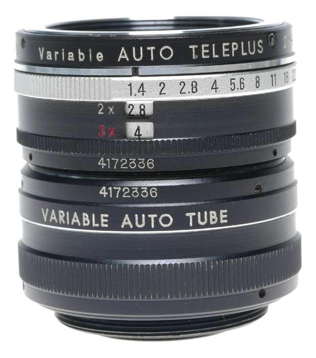Variable auto tube Teleplus 2x-3x lens accessory pentax screw mount