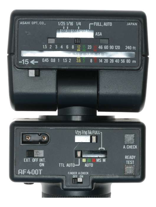 Pentax AF400T automatic electronic flash unit ac adapter II manual accessories