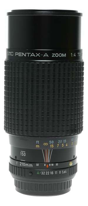 SMC Pentax-A Zoom 70-210mm macro lens fits classic 35mm film SLR camera