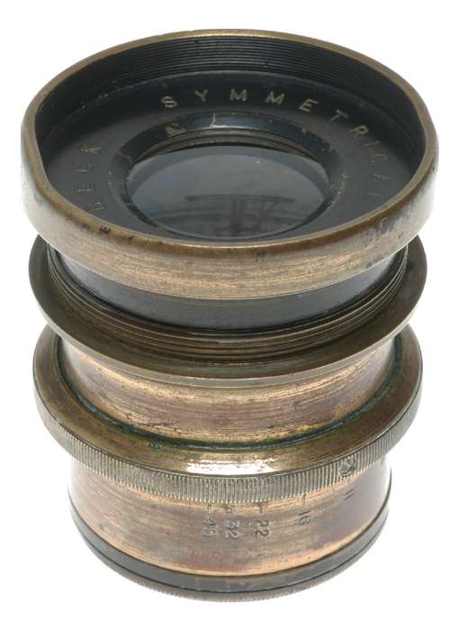 Beck Symmetrical f8 antique brass lens with internal aperture