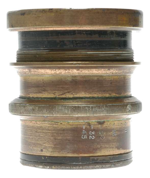 Beck Symmetrical f8 antique brass lens with internal aperture