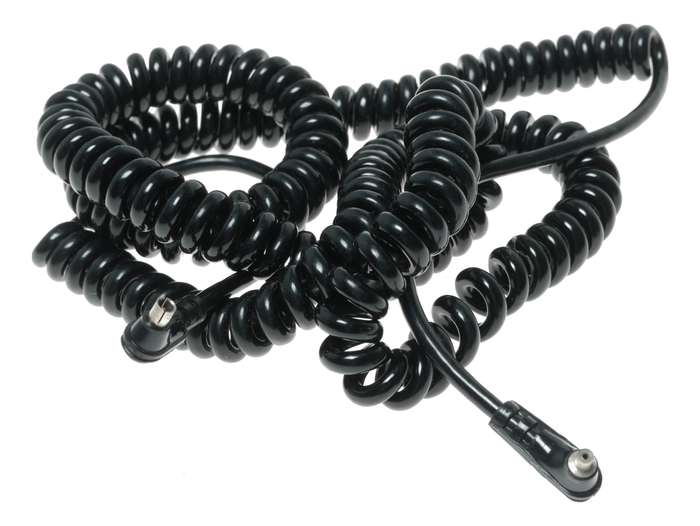 Camera Flash sync coiled cord long extension cable excellent