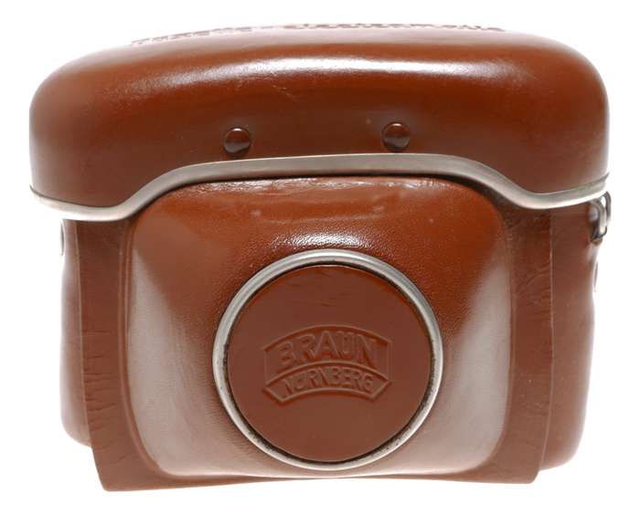 Braun Nurnberg tan vintage film camera antique leather hard case