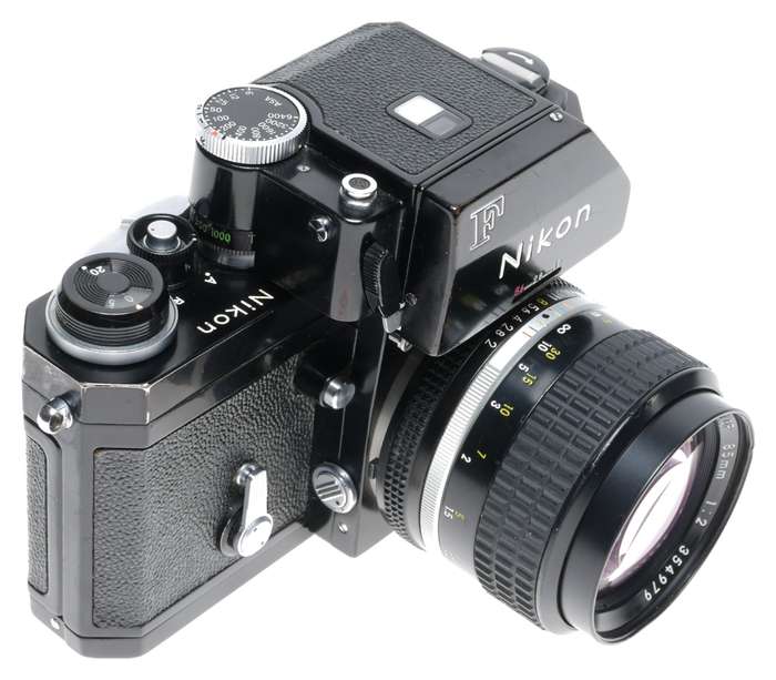 Nikon F Black SLR FTn Photomic Prism Viewfinder Camera Nikkor 1:2 85mm