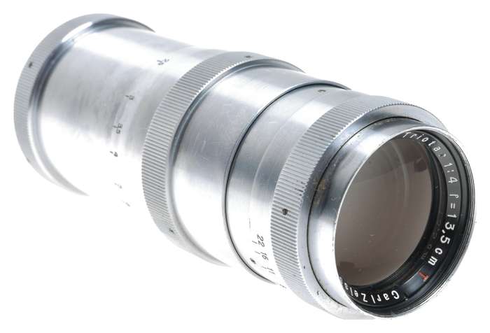 Carl Zeiss Jena Triotar 1:4 f=13.5cm Telephoto Lens Exakta Mount