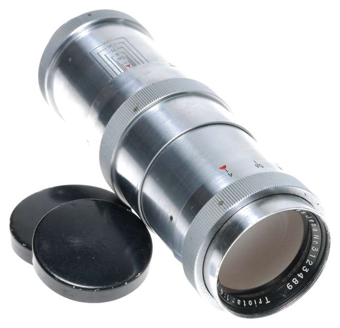 Carl Zeiss Jena Triotar 1:4 f=13.5cm Telephoto Lens Exakta Mount